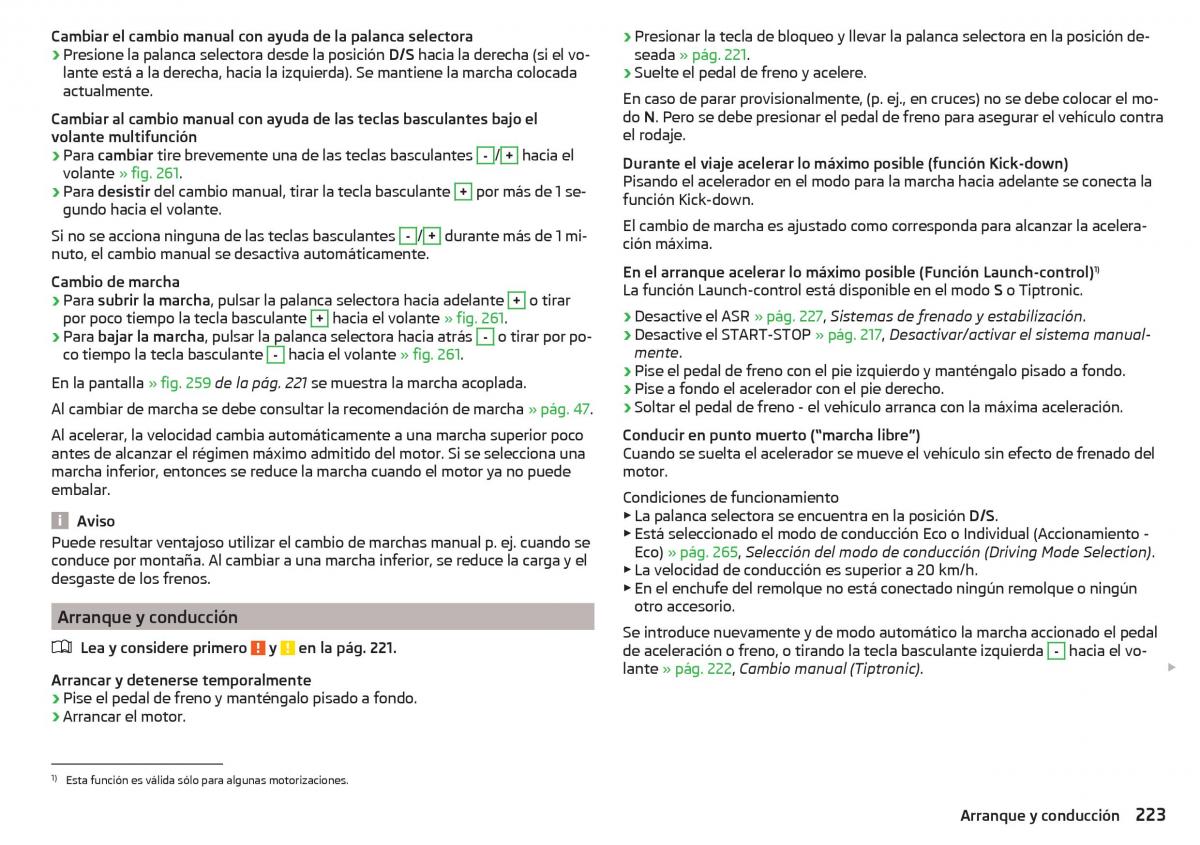 Skoda Kodiaq manual del propietario / page 225