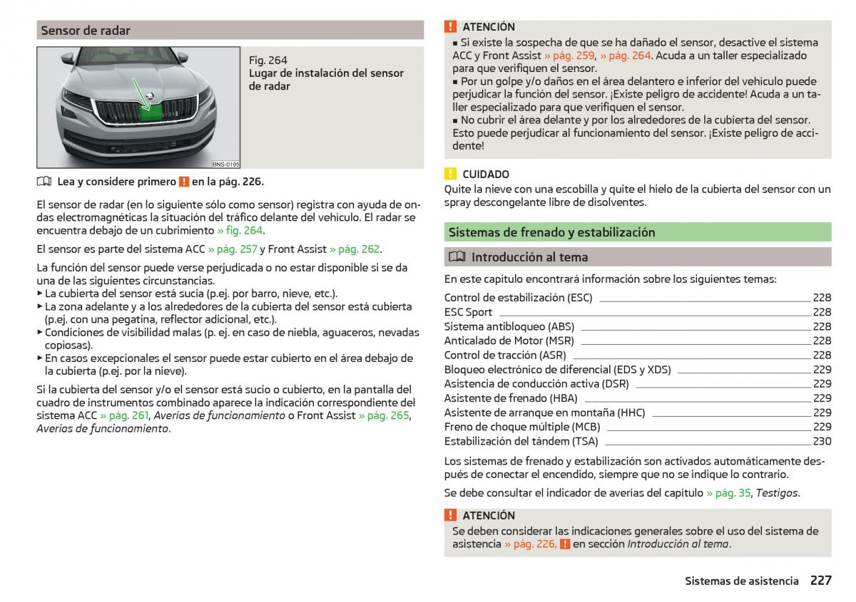 Skoda Kodiaq manual del propietario / page 229