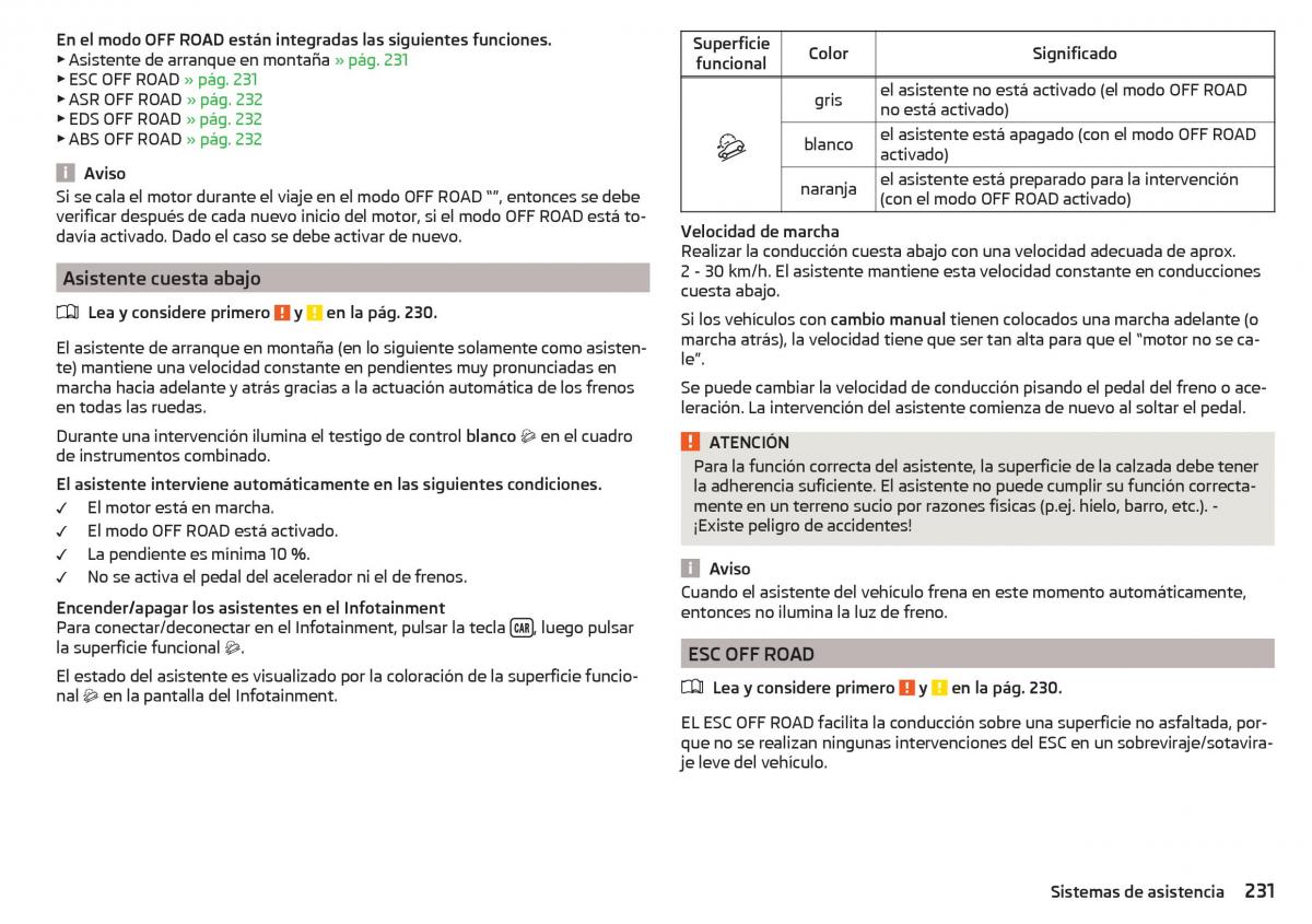 Skoda Kodiaq manual del propietario / page 233