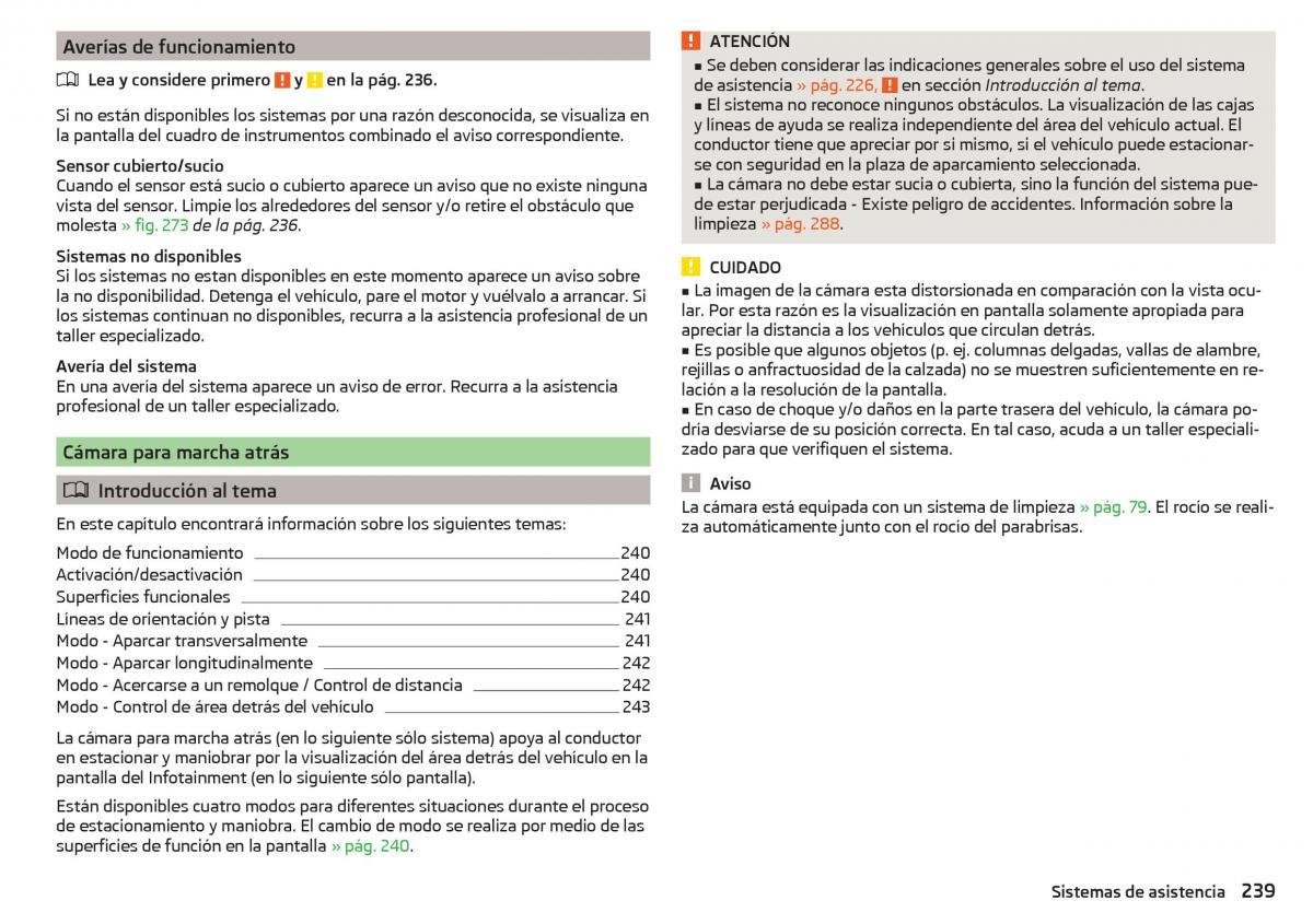 Skoda Kodiaq manual del propietario / page 241