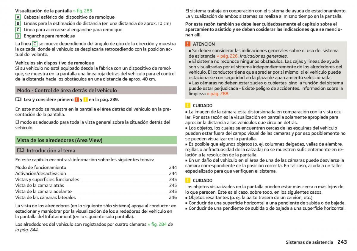 Skoda Kodiaq manual del propietario / page 245