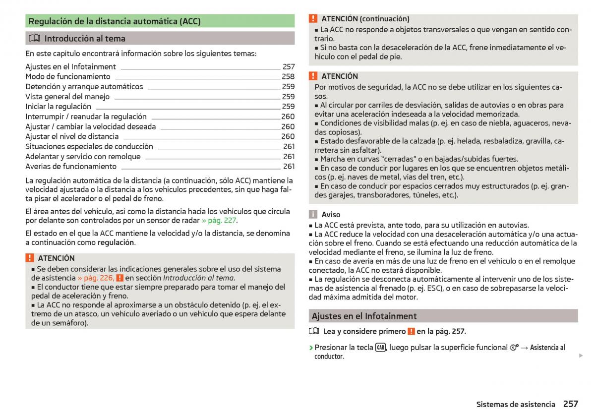 Skoda Kodiaq manual del propietario / page 259