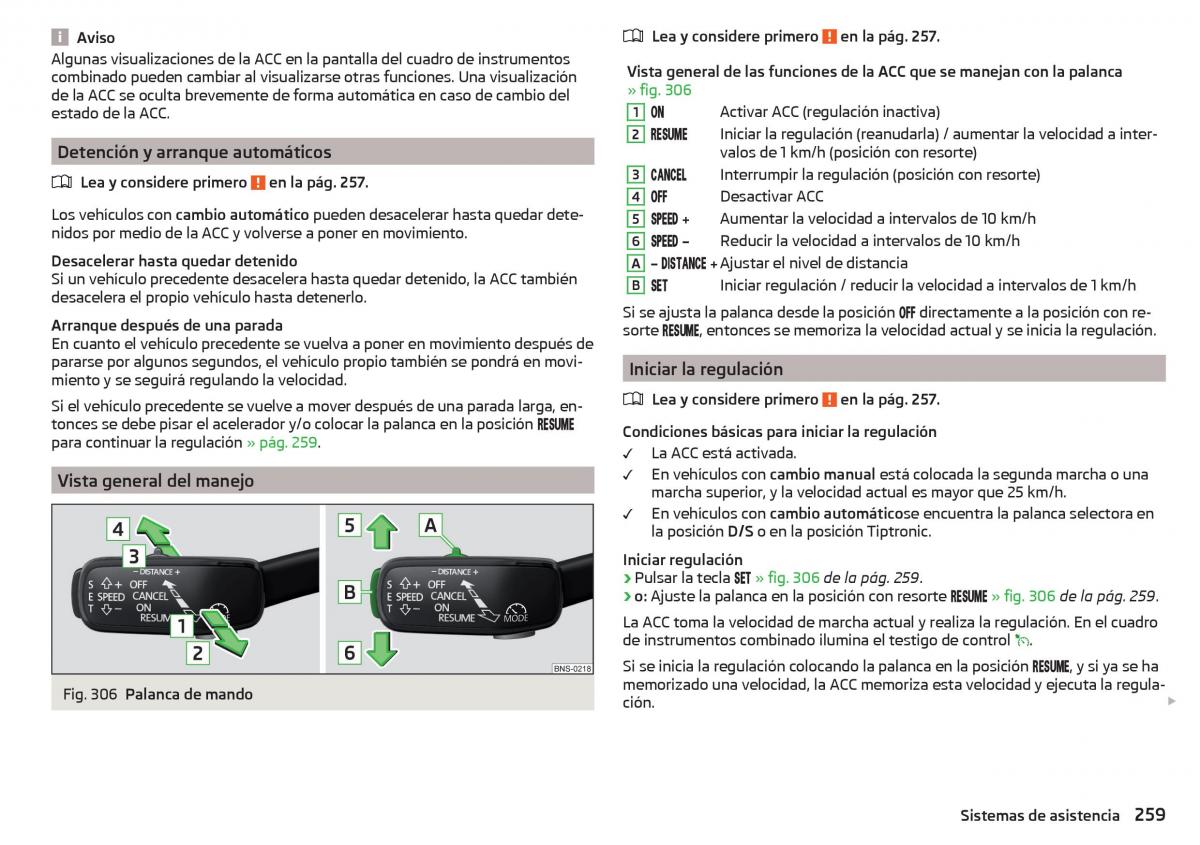 Skoda Kodiaq manual del propietario / page 261