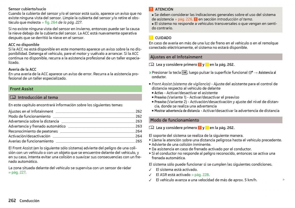 Skoda Kodiaq manual del propietario / page 264