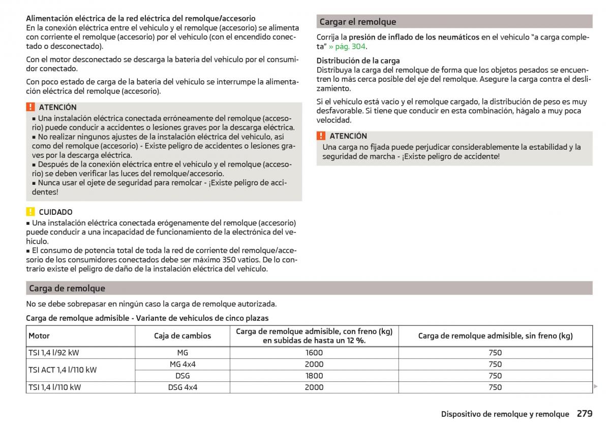 Skoda Kodiaq manual del propietario / page 281