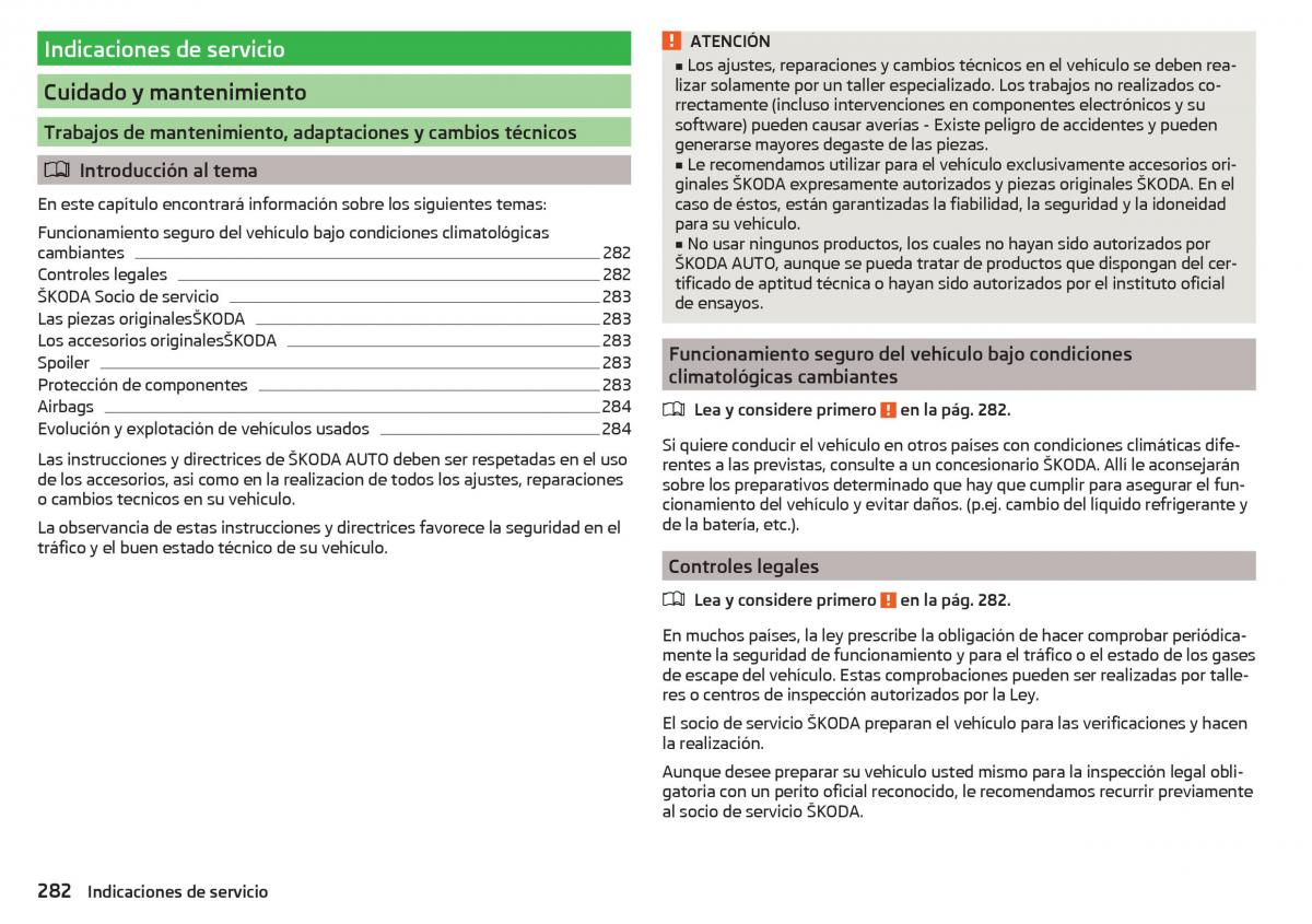 Skoda Kodiaq manual del propietario / page 284