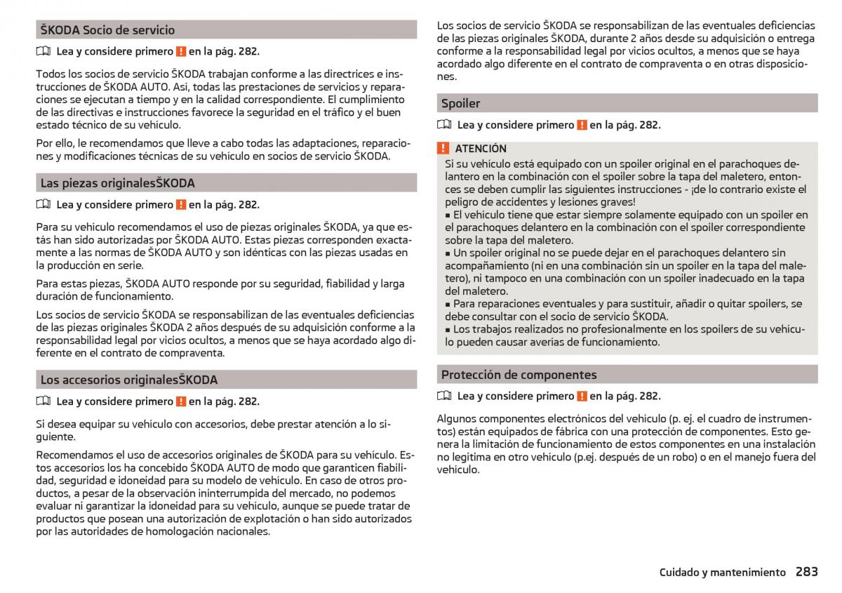 Skoda Kodiaq manual del propietario / page 285