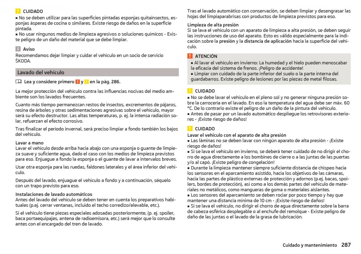 Skoda Kodiaq manual del propietario / page 289