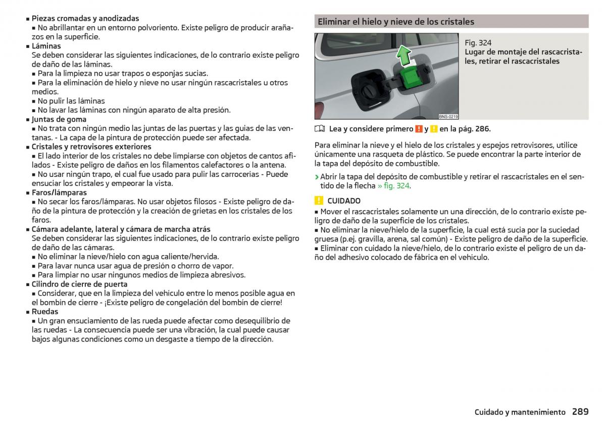 Skoda Kodiaq manual del propietario / page 291