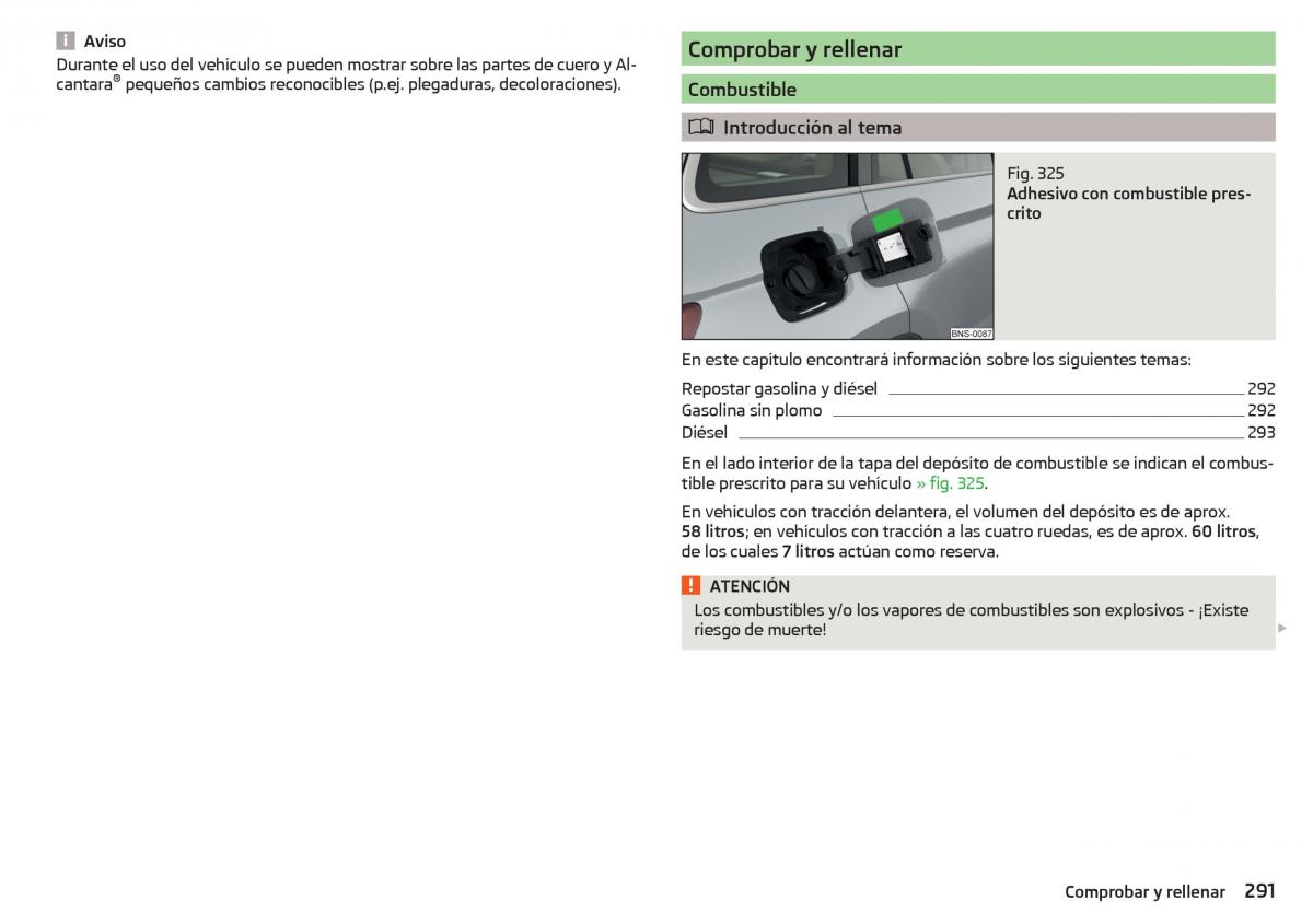 Skoda Kodiaq manual del propietario / page 293