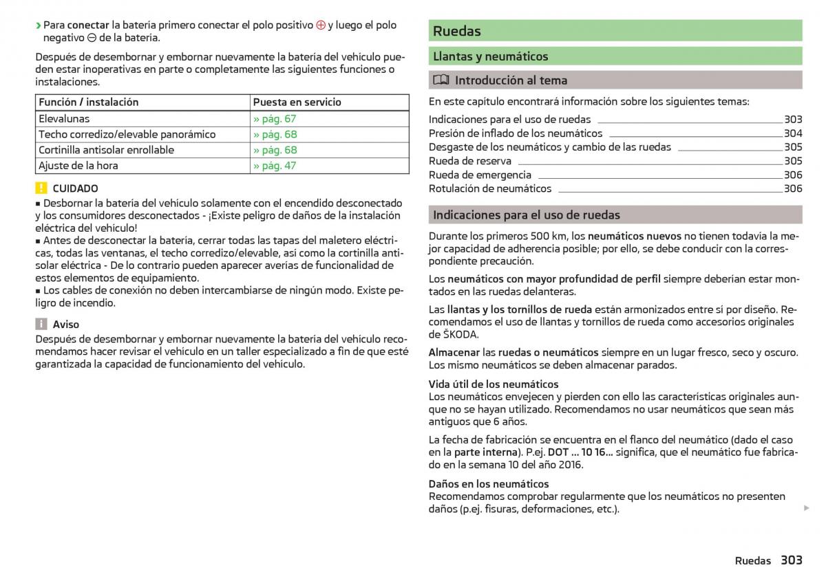 Skoda Kodiaq manual del propietario / page 305