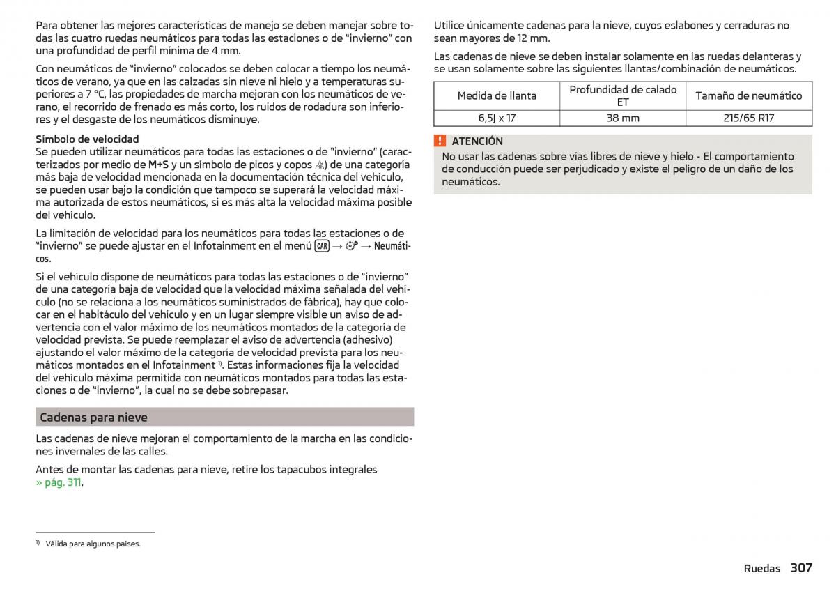 Skoda Kodiaq manual del propietario / page 309