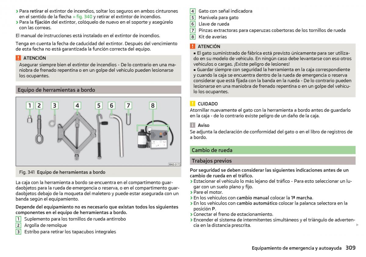 Skoda Kodiaq manual del propietario / page 311