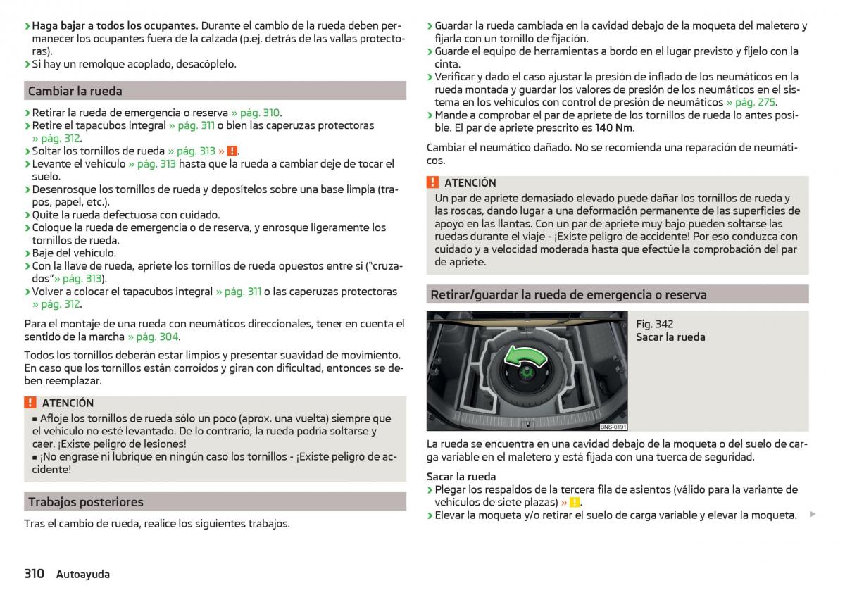 Skoda Kodiaq manual del propietario / page 312