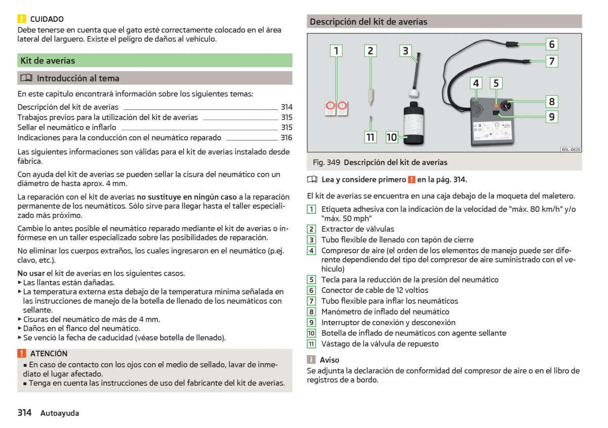 Skoda Kodiaq manual del propietario / page 316