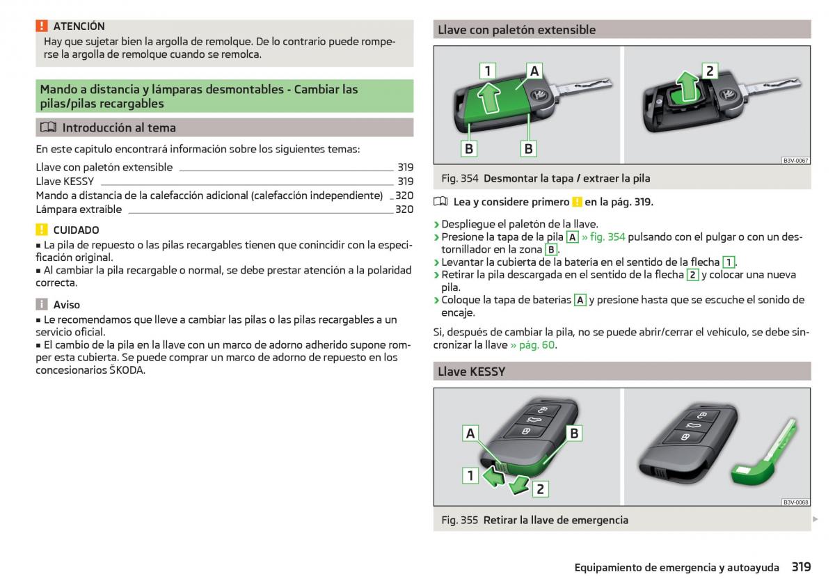 Skoda Kodiaq manual del propietario / page 321