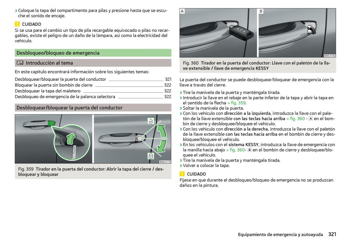 Skoda Kodiaq manual del propietario / page 323