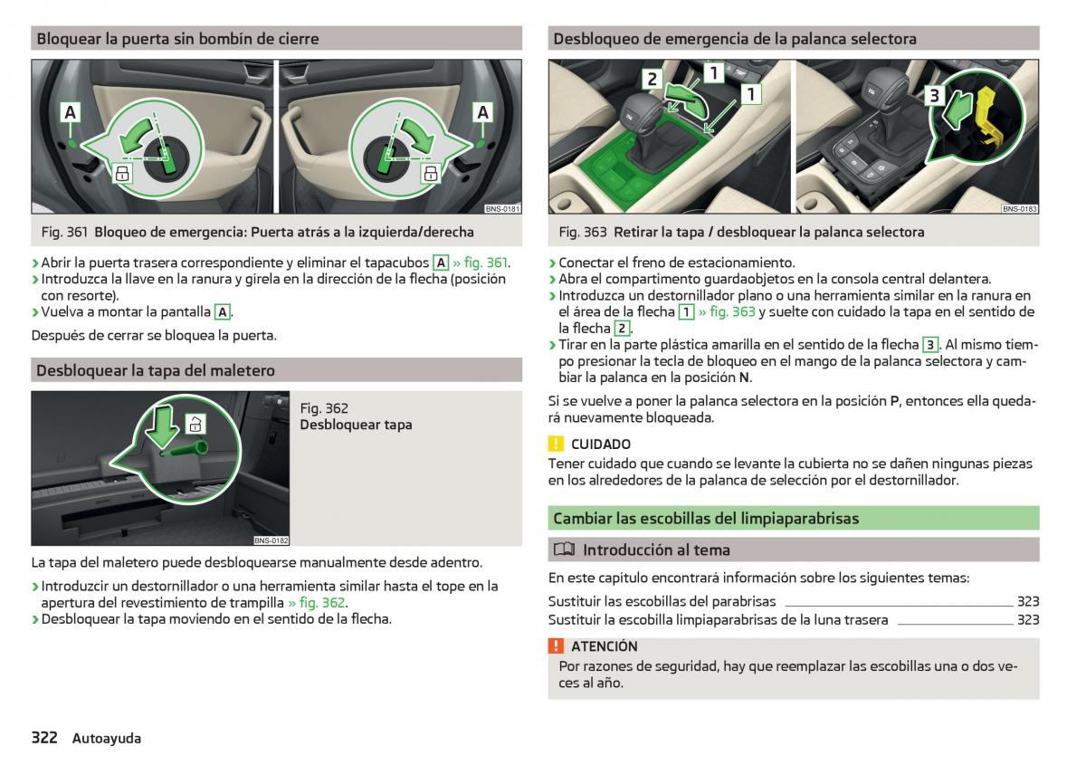 Skoda Kodiaq manual del propietario / page 324