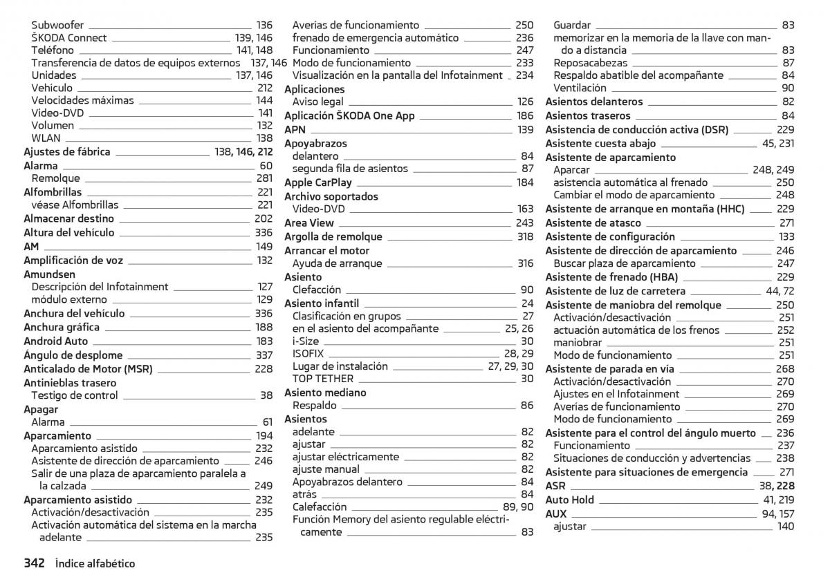 Skoda Kodiaq manual del propietario / page 344