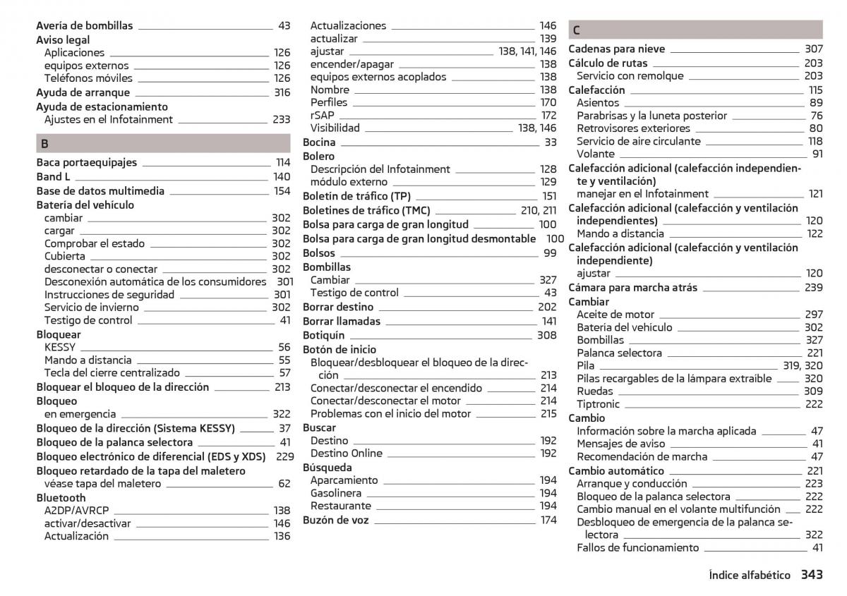 Skoda Kodiaq manual del propietario / page 345