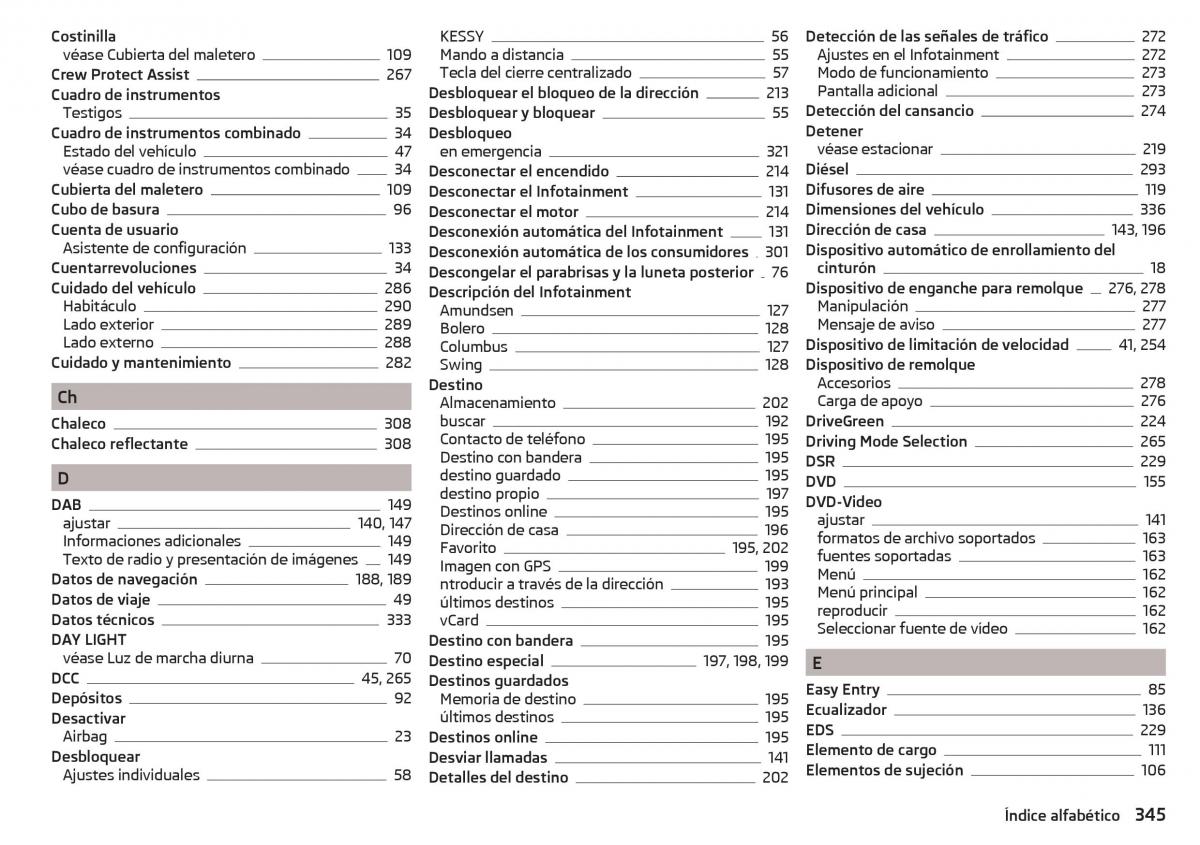 Skoda Kodiaq manual del propietario / page 347