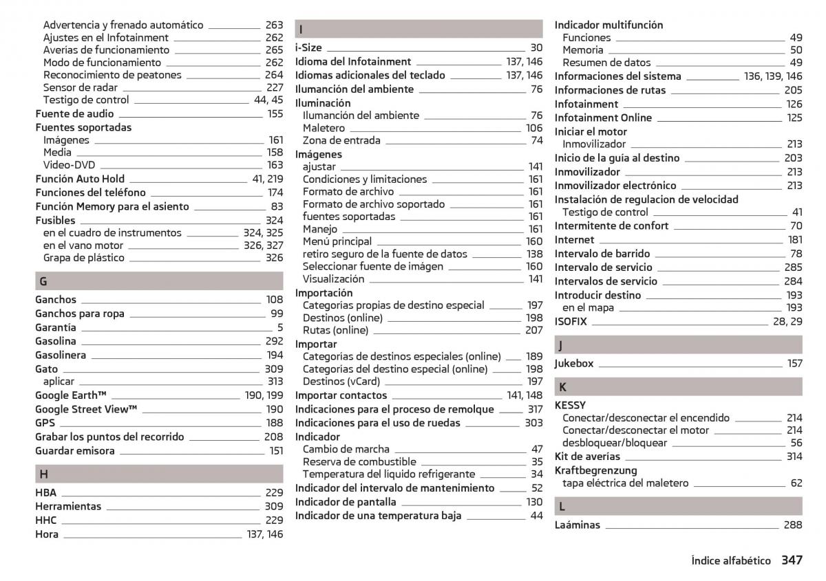 Skoda Kodiaq manual del propietario / page 349