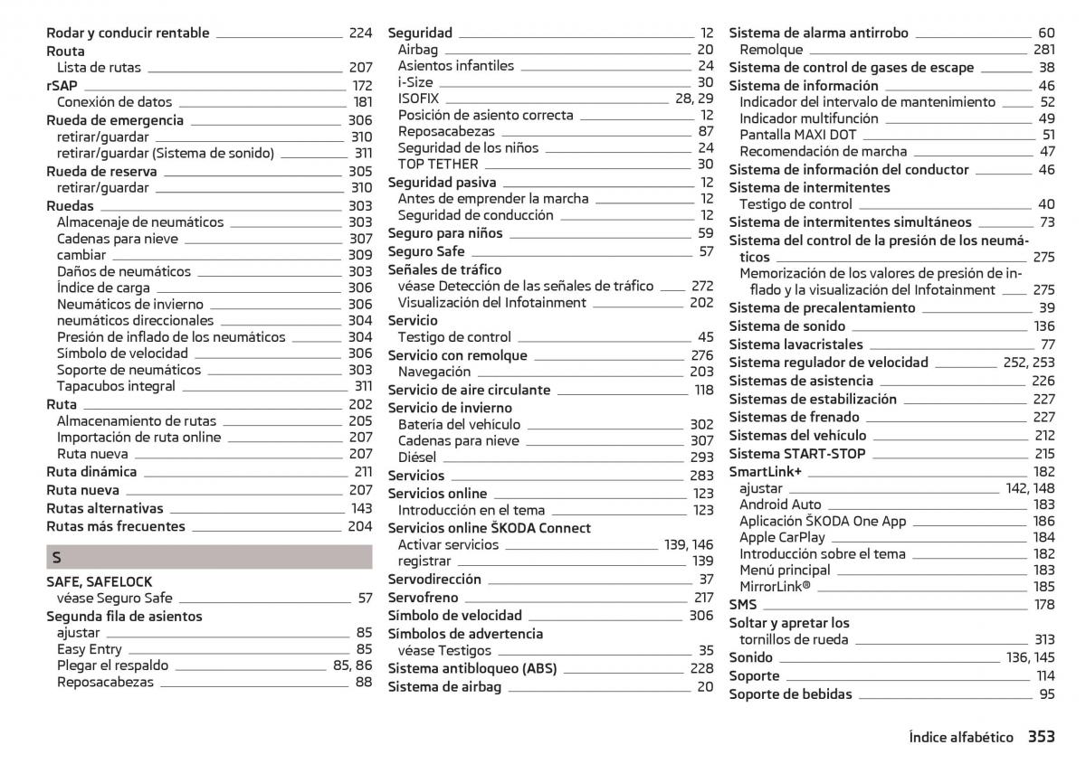 Skoda Kodiaq manual del propietario / page 355