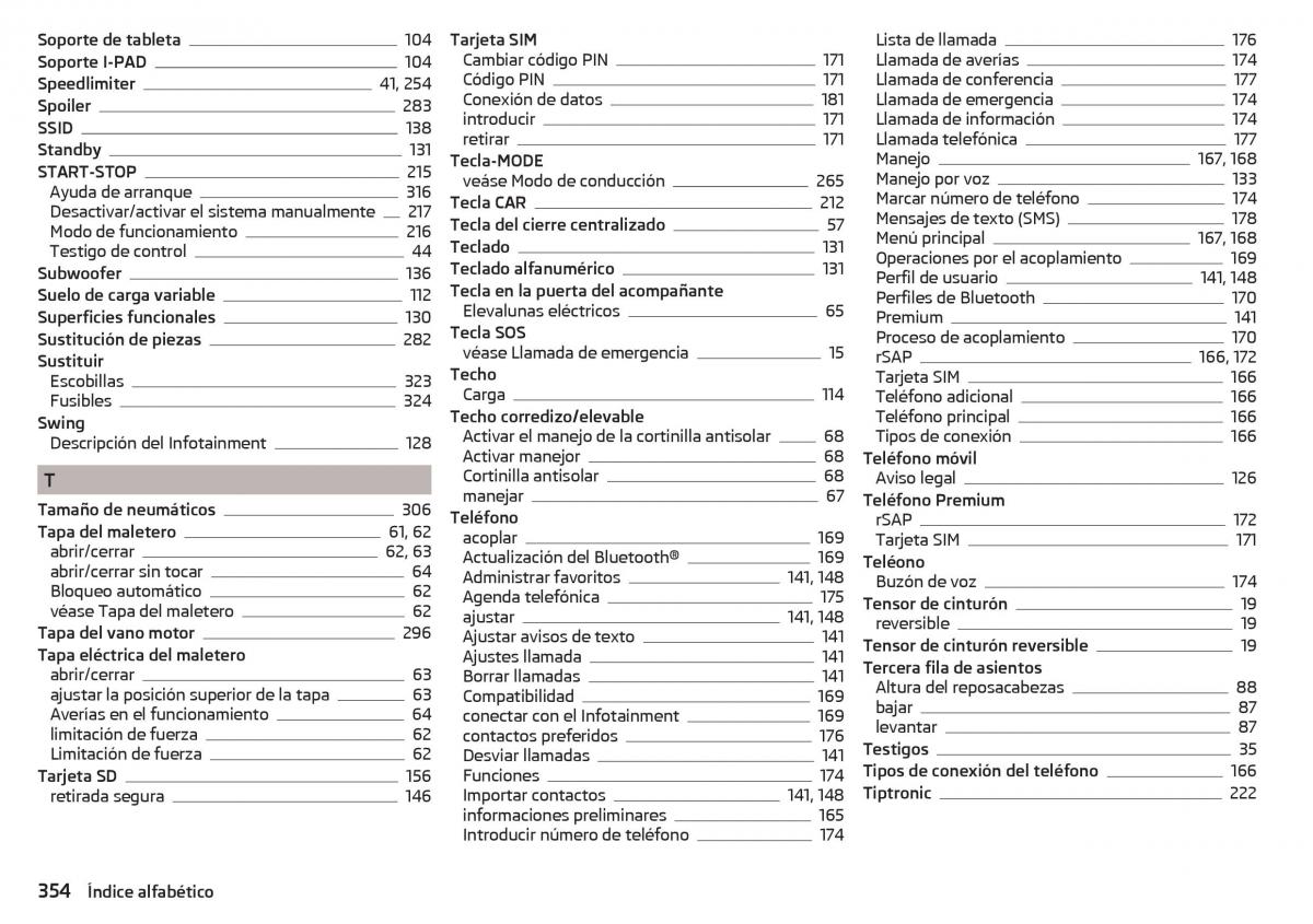 Skoda Kodiaq manual del propietario / page 356