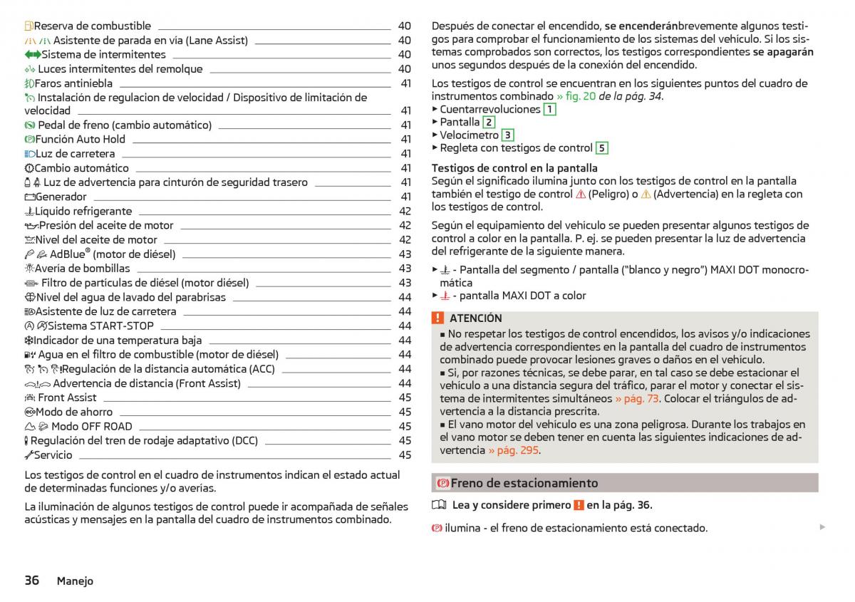 Skoda Kodiaq manual del propietario / page 38