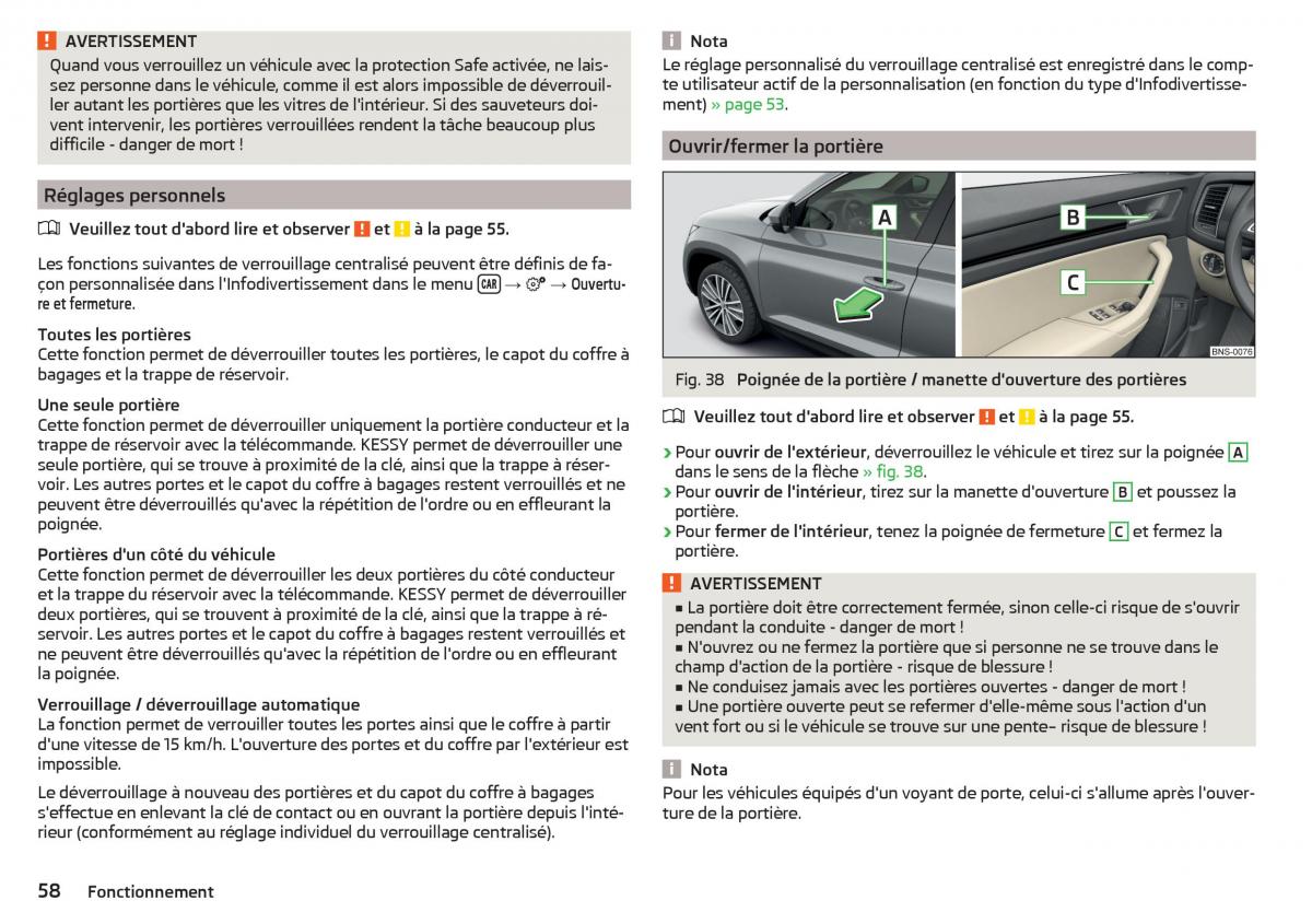 Skoda Kodiaq manuel du proprietaire / page 60