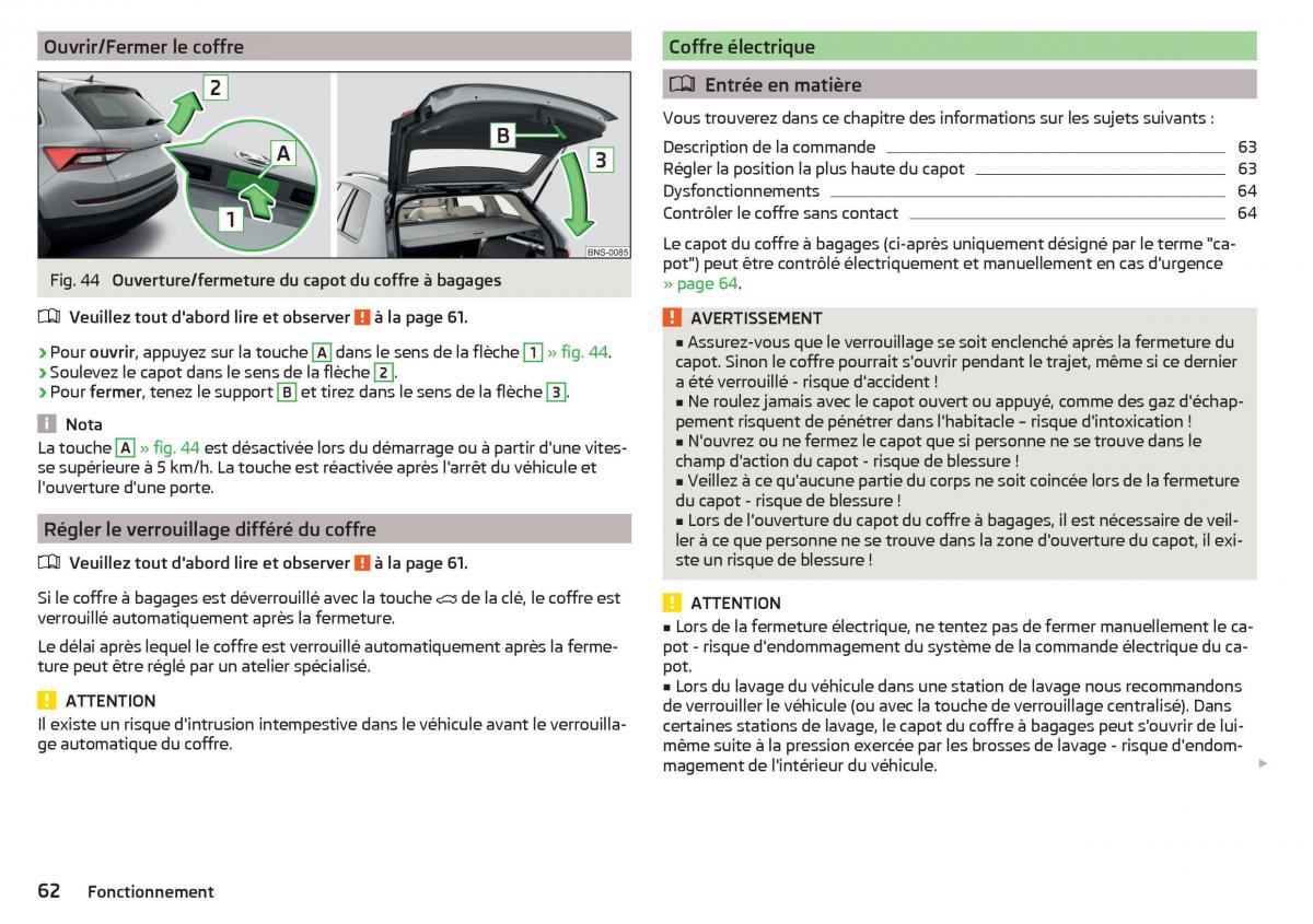 Skoda Kodiaq manuel du proprietaire / page 64