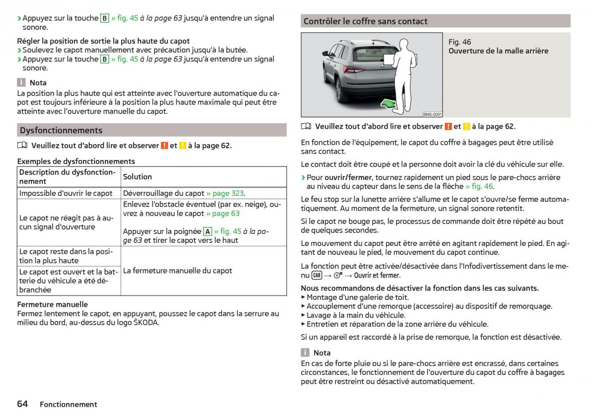 Skoda Kodiaq manuel du proprietaire / page 66