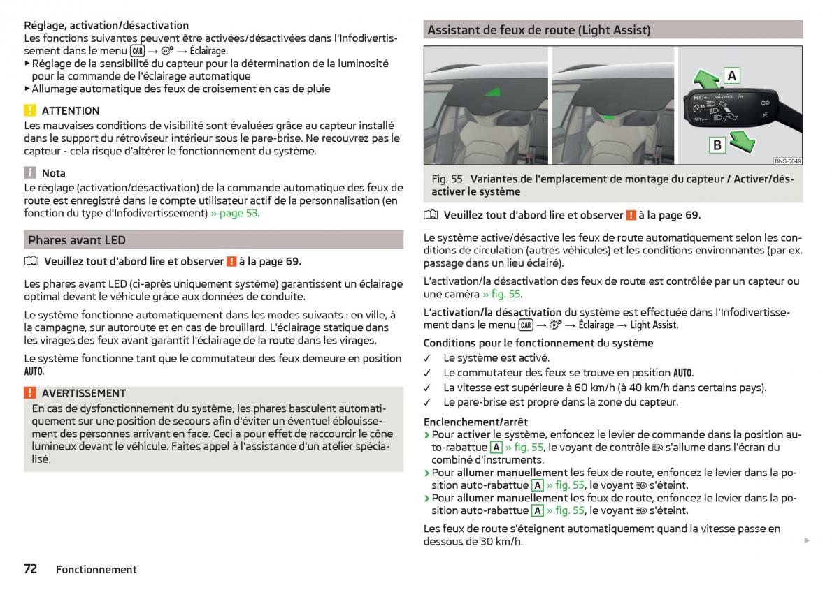 Skoda Kodiaq manuel du proprietaire / page 74