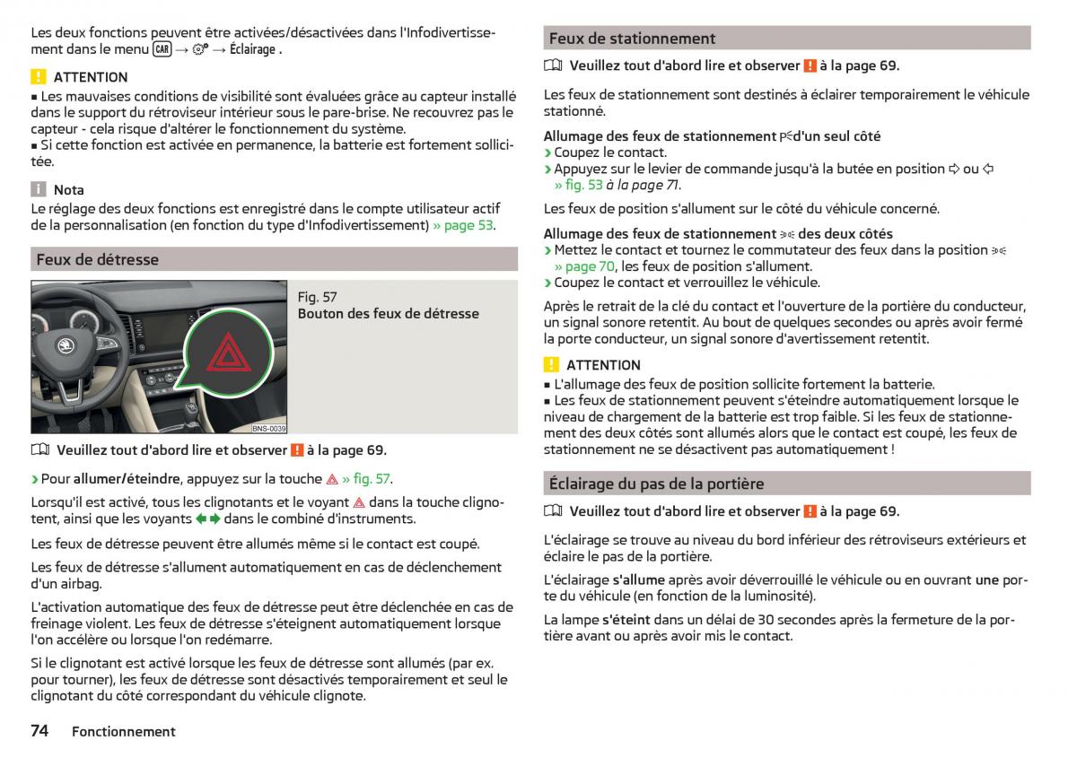 Skoda Kodiaq manuel du proprietaire / page 76