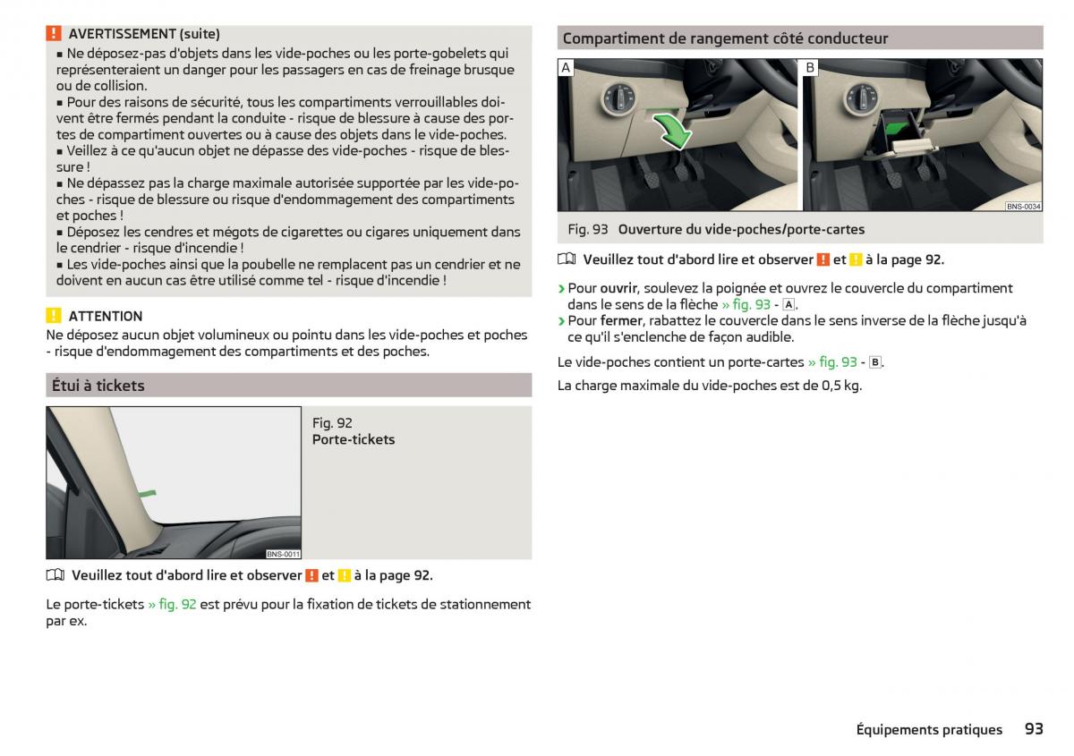 Skoda Kodiaq manuel du proprietaire / page 95