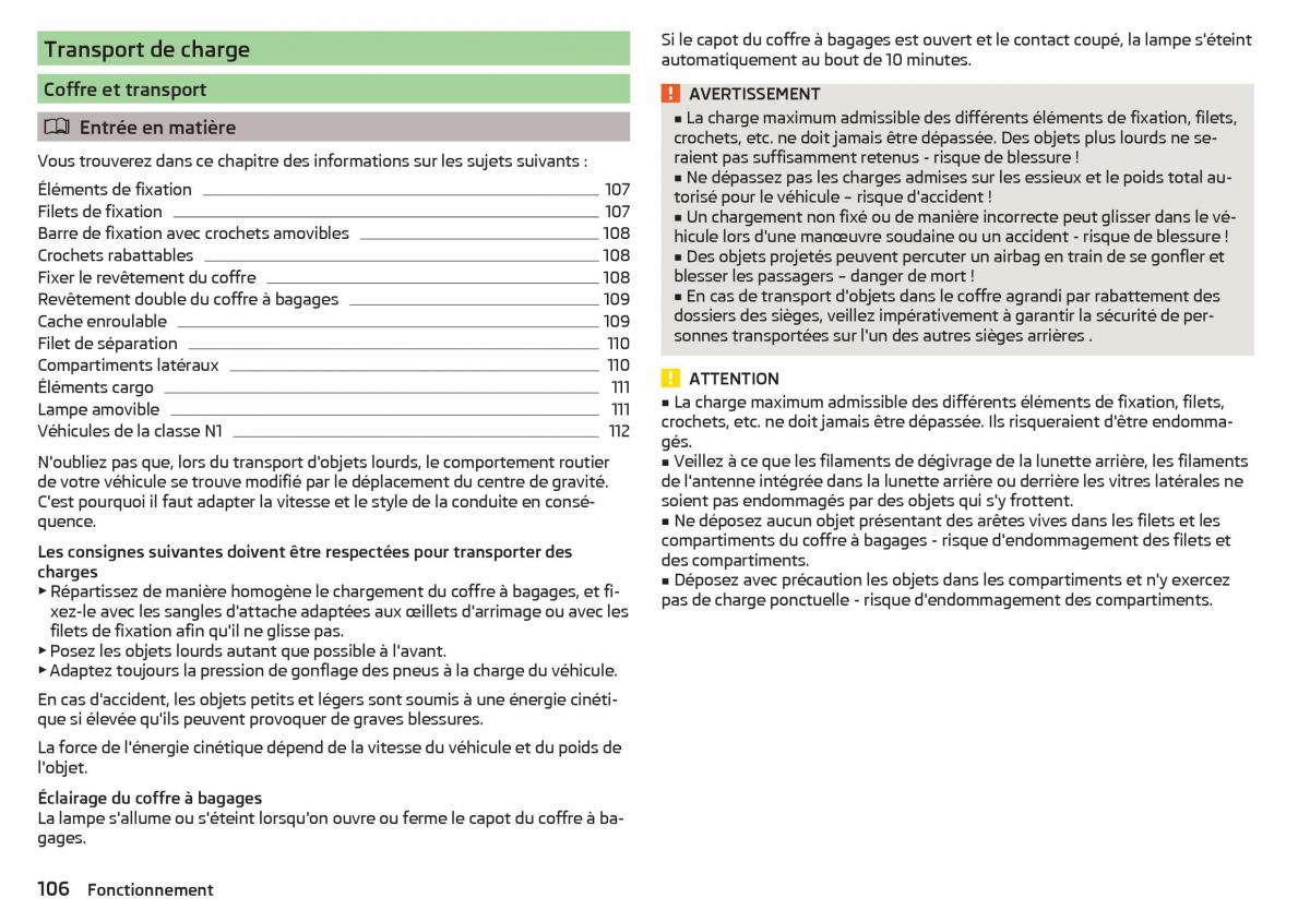 Skoda Kodiaq manuel du proprietaire / page 108