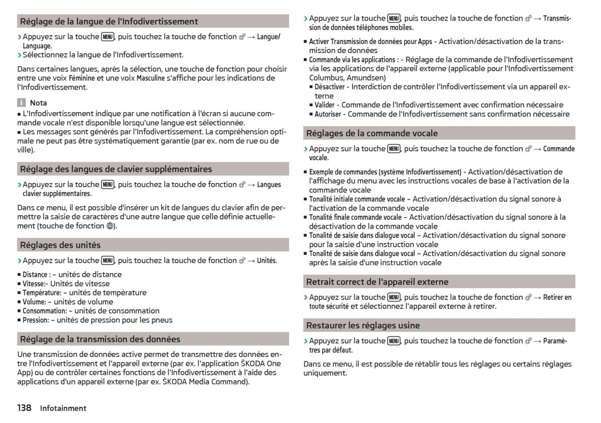 Skoda Kodiaq manuel du proprietaire / page 140