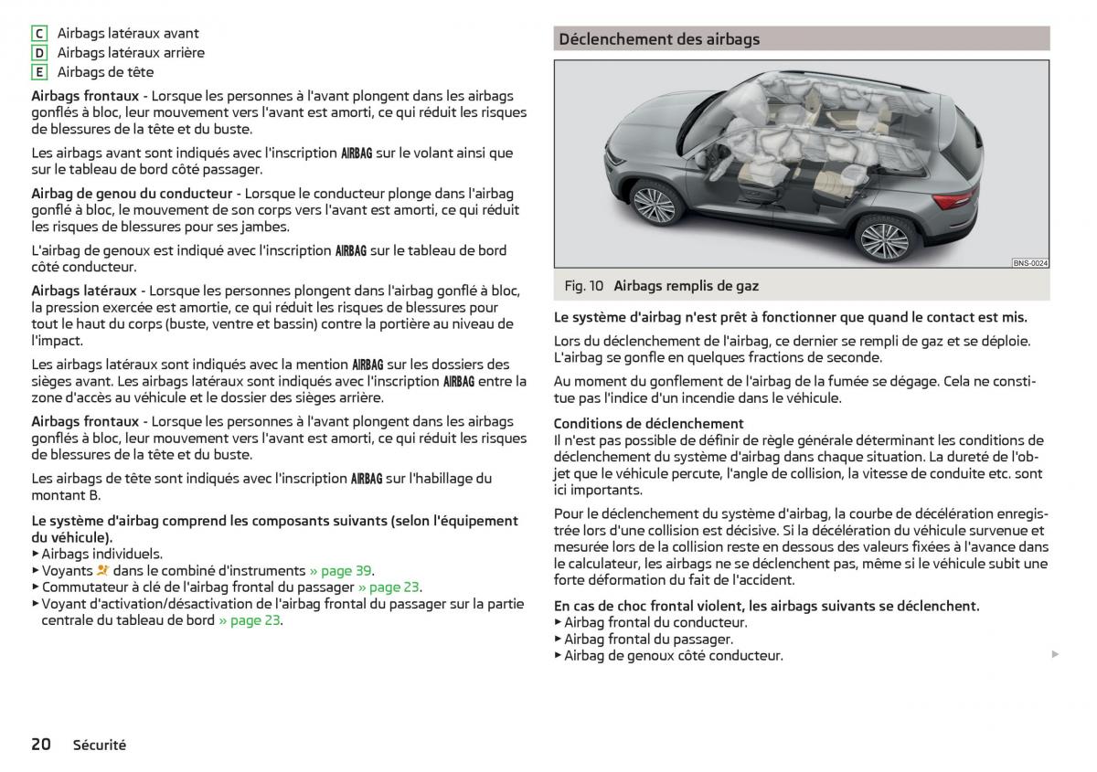 Skoda Kodiaq manuel du proprietaire / page 22