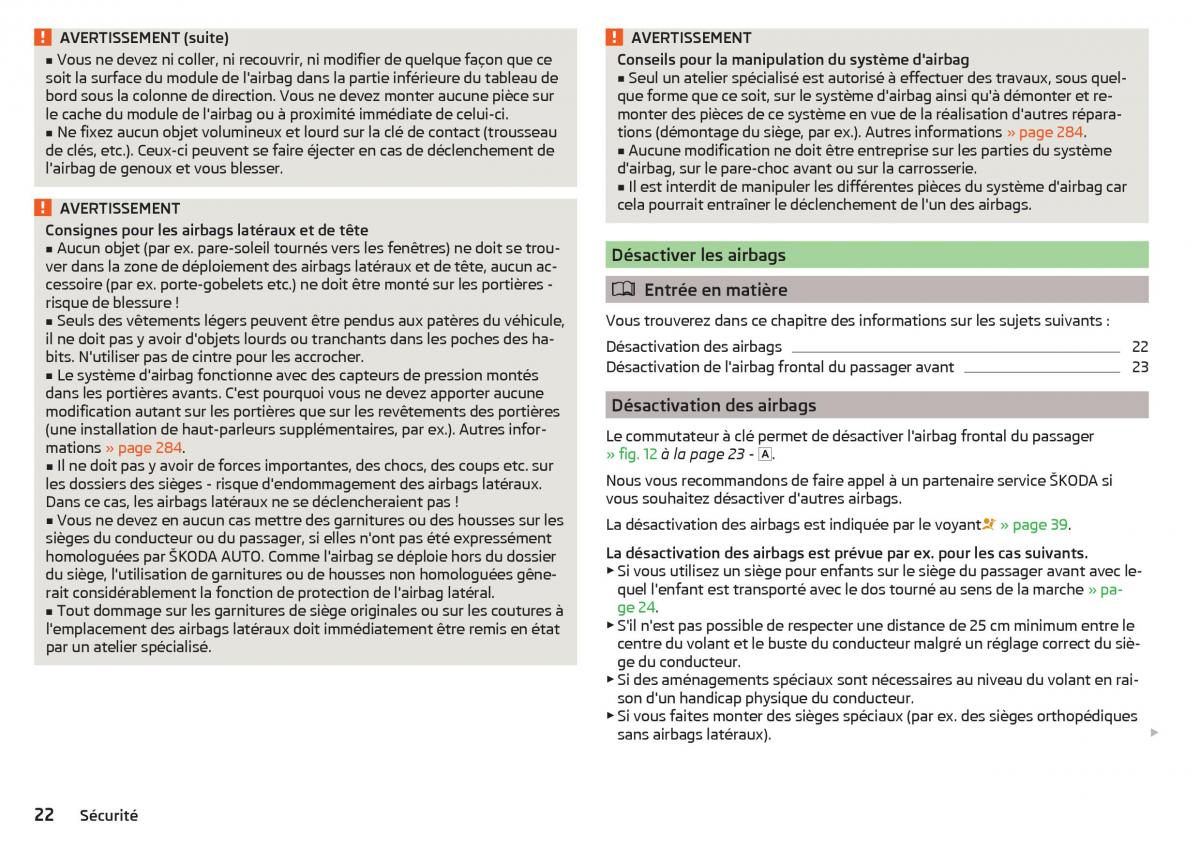 Skoda Kodiaq manuel du proprietaire / page 24