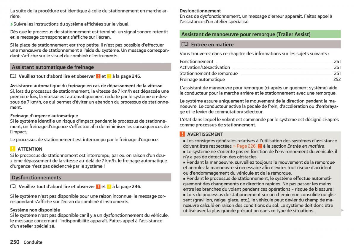 Skoda Kodiaq manuel du proprietaire / page 252