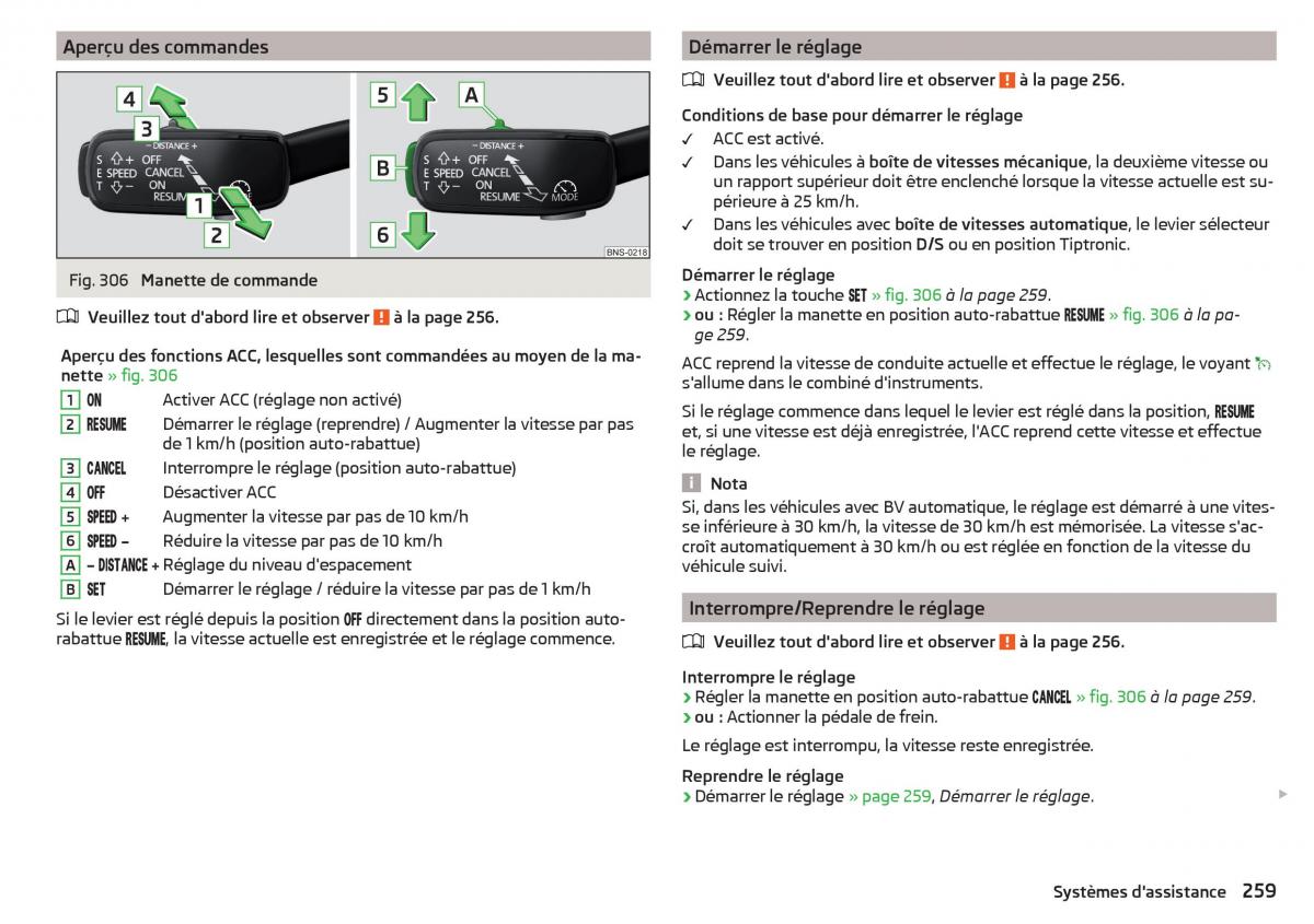 Skoda Kodiaq manuel du proprietaire / page 261