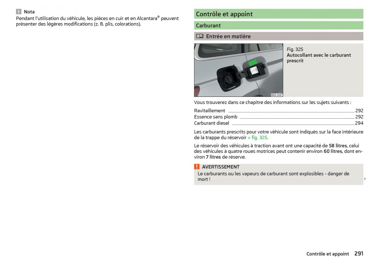 Skoda Kodiaq manuel du proprietaire / page 293