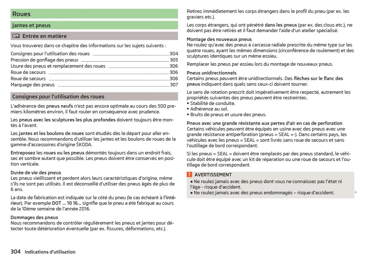 Skoda Kodiaq manuel du proprietaire / page 306