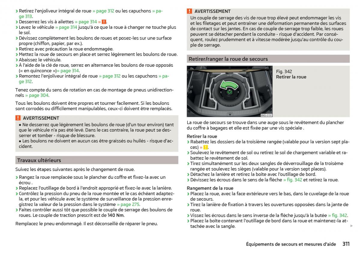 Skoda Kodiaq manuel du proprietaire / page 313