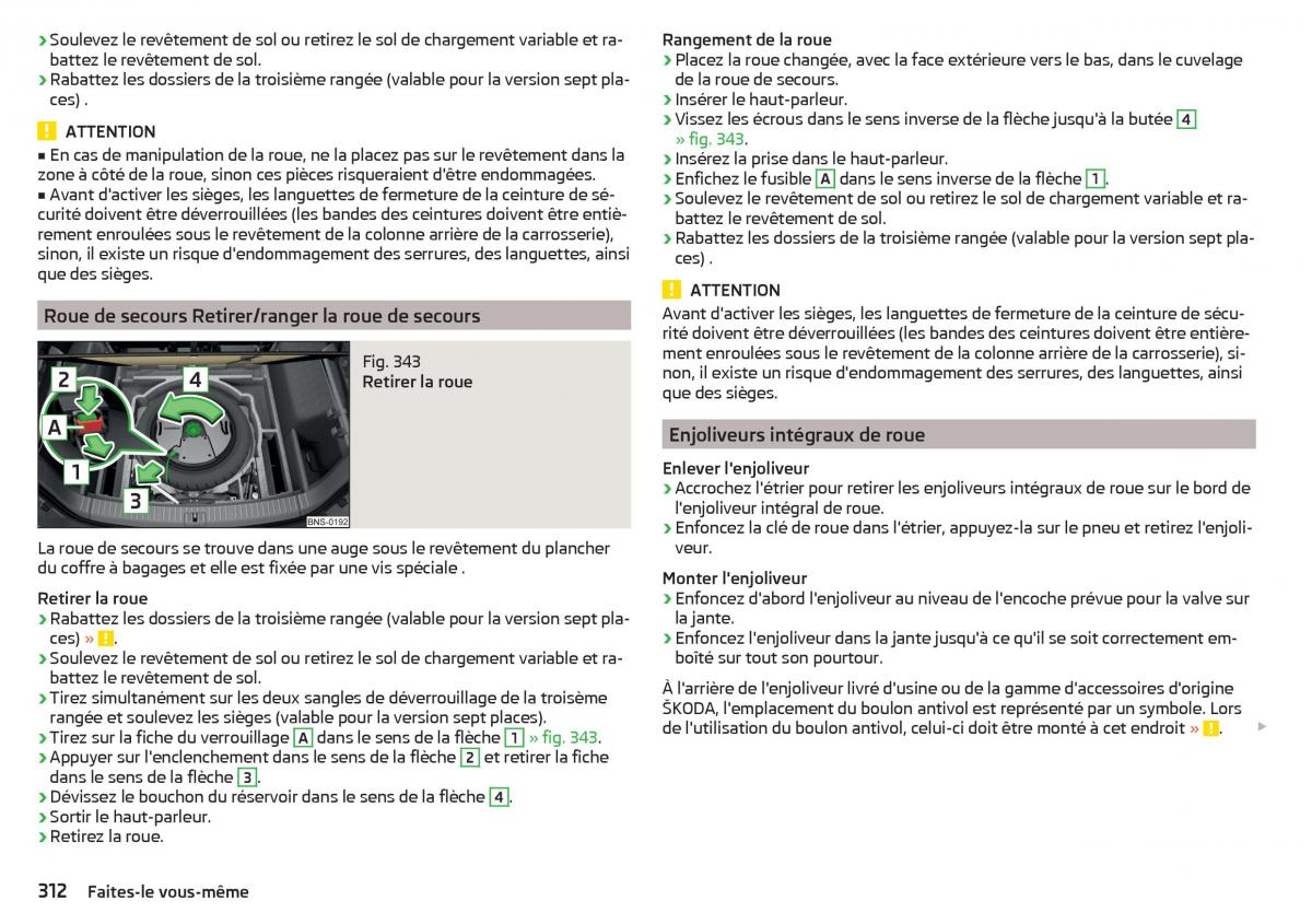 Skoda Kodiaq manuel du proprietaire / page 314