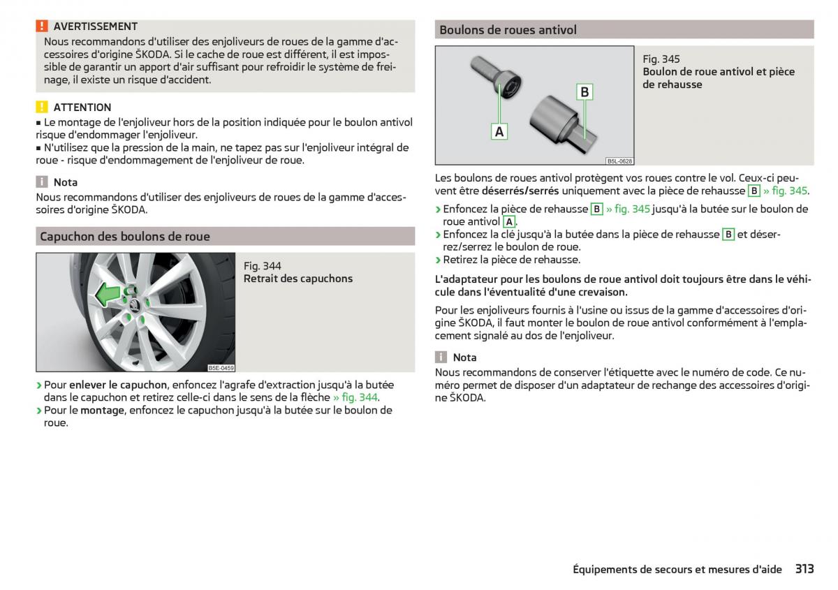 Skoda Kodiaq manuel du proprietaire / page 315