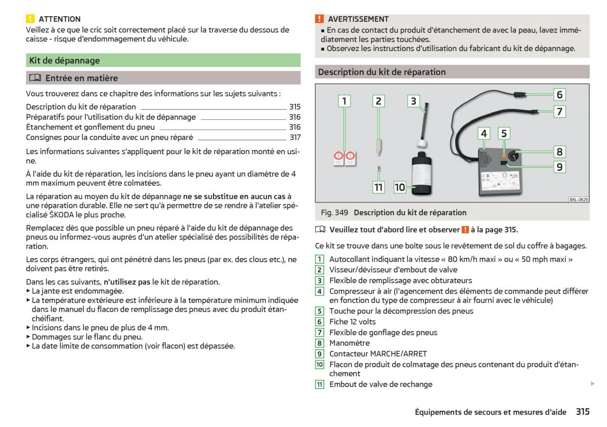 Skoda Kodiaq manuel du proprietaire / page 317