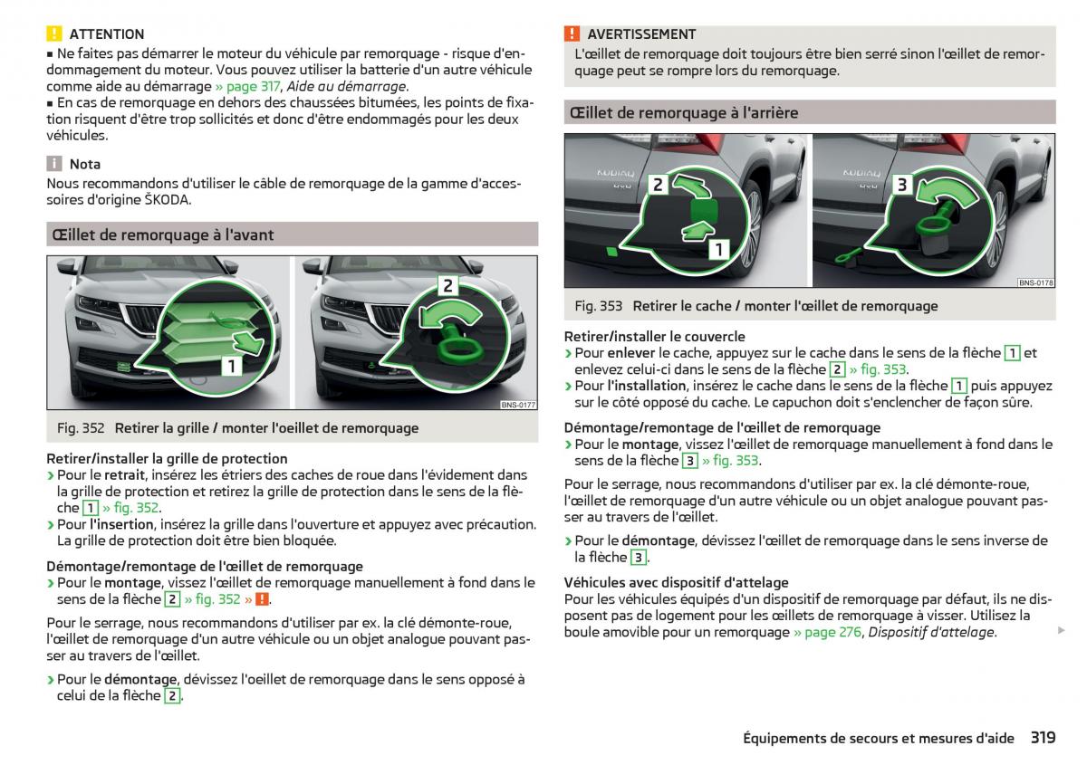 Skoda Kodiaq manuel du proprietaire / page 321