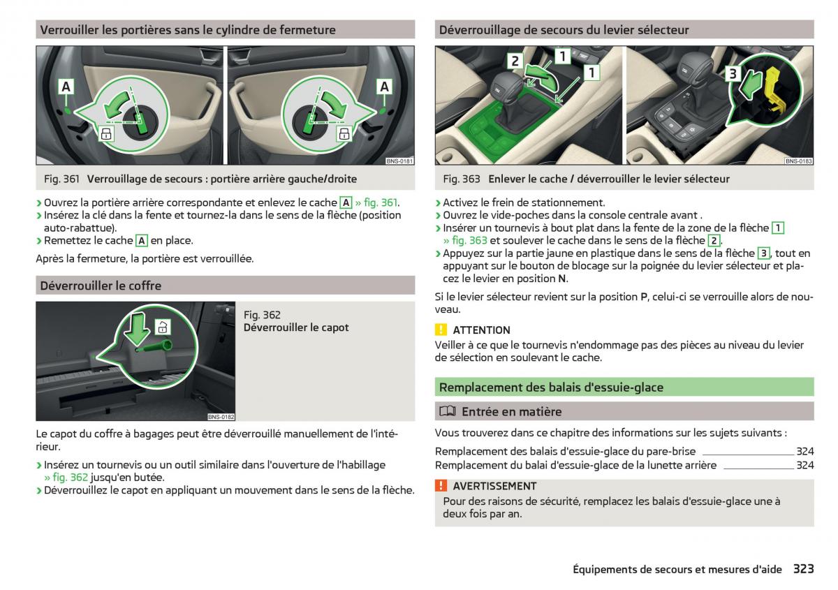 Skoda Kodiaq manuel du proprietaire / page 325