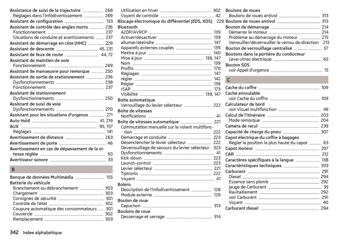 Skoda Kodiaq manuel du proprietaire / page 344